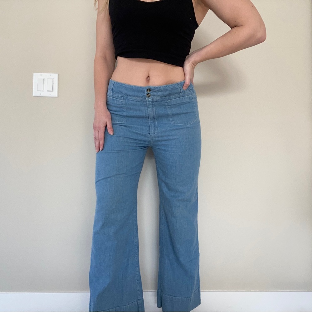 Pilcro linen blend wide leg pants
